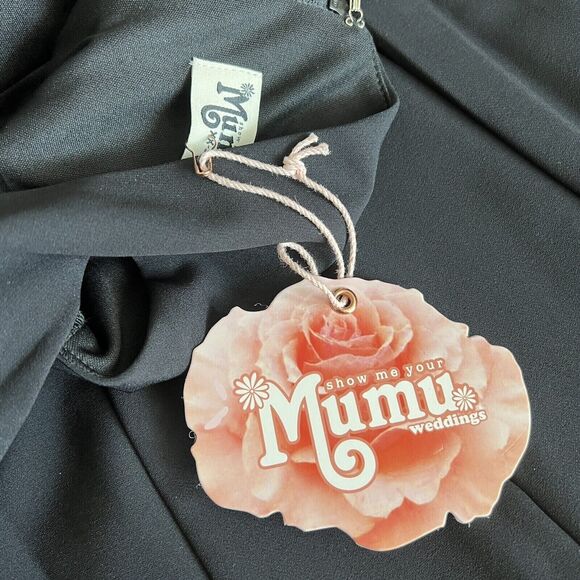 Show Me Your Mumu Zurich Knot Gown Dress Size XXS Black Stretch Crepe - Picture 12 of 12